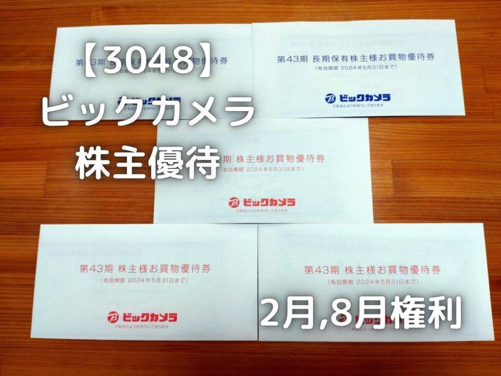 ビックカメラから届いた株主優待券